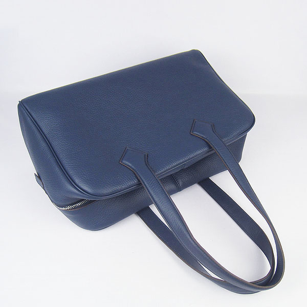 Best Replica Hermes Victoria Cowskin Leather Bag Dark Blue H2802